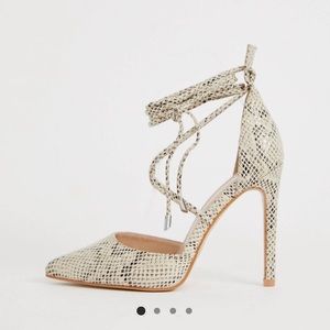 Snake Ankle Tie Heels